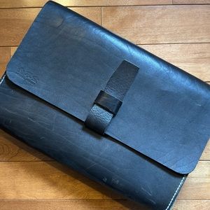 💼 black leather work / messenger / carry bag